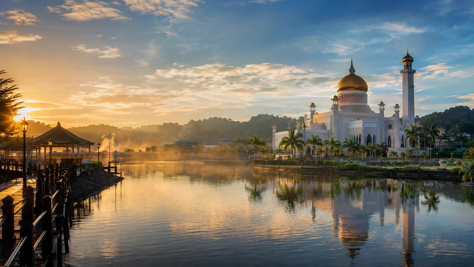 Cinematic TGPI country visual of Brunei, highlighting its landscape, culture and contemporary identity.
