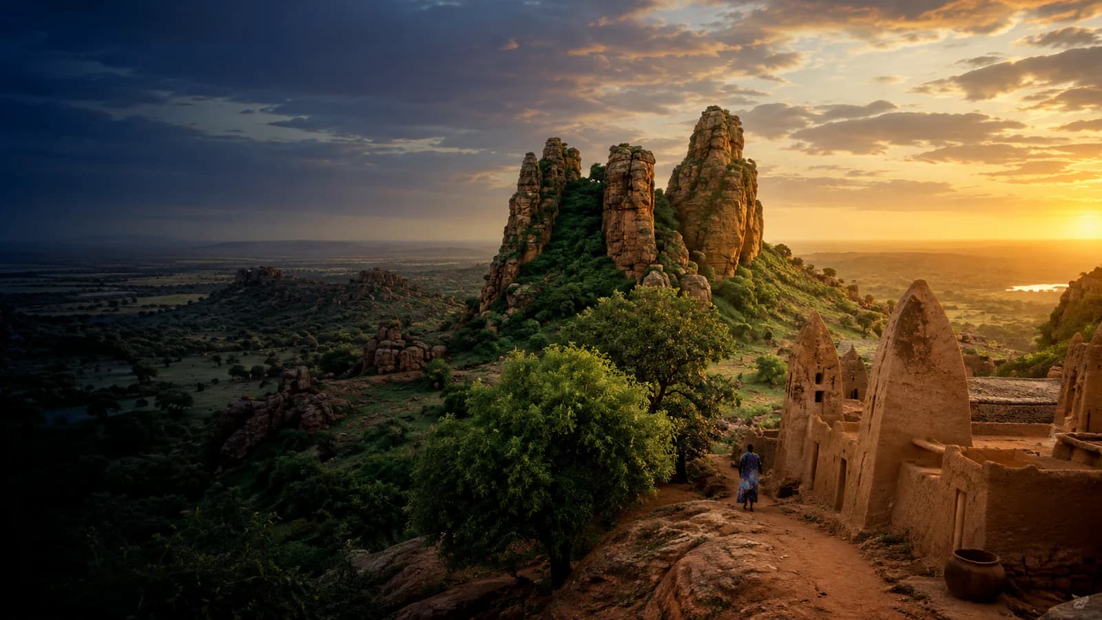 Cinematic TGPI country visual of Burkina Faso, highlighting its landscape, culture and contemporary identity.