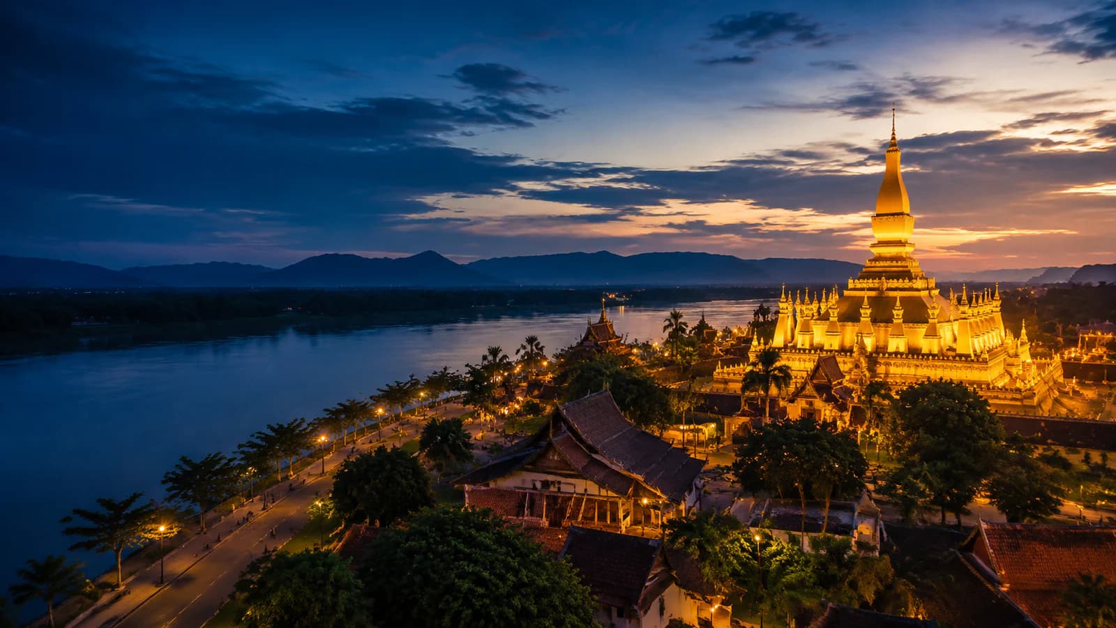 Cinematic TGPI country visual of Laos, highlighting its landscape, culture and contemporary identity.